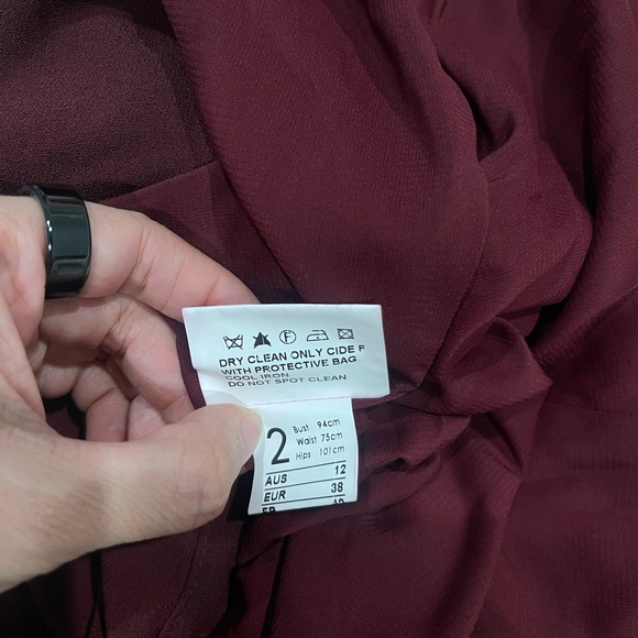 Zimmermann Burgundy Long Sleeve Dress Set Top and Skirt - Picture 6 of 11